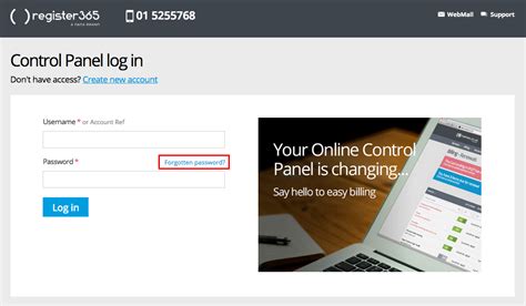 register365 control panel.